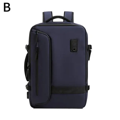 AirBackbag blauw  – slimme anti-diefstal rugzak met vacuüm compressiesysteem voor 50% meer opbergruimte. Lichtgewicht, waterbestendig en met ingebouwde USB-oplader – perfect voor reizen en dagelijks gebruik.