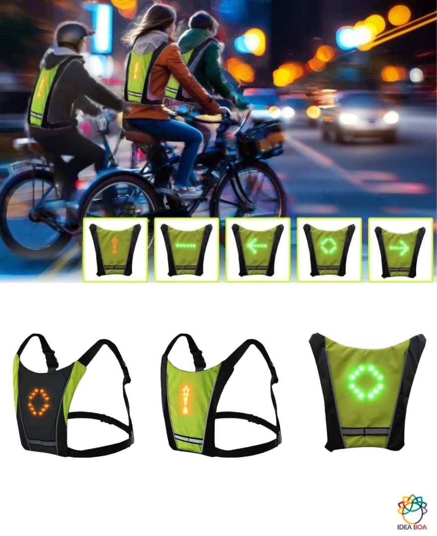 LED Fiets Veiligheidsvest met heldere verlichting voor maximale zichtbaarheid tijdens het fietsen. geel kleur
