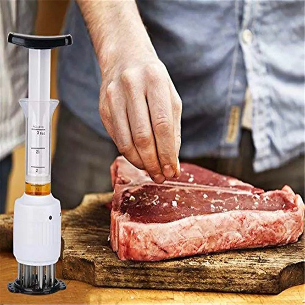 Marinade injector met 30 roestvrijstalen naalden – ideaal voor barbecue en keuken