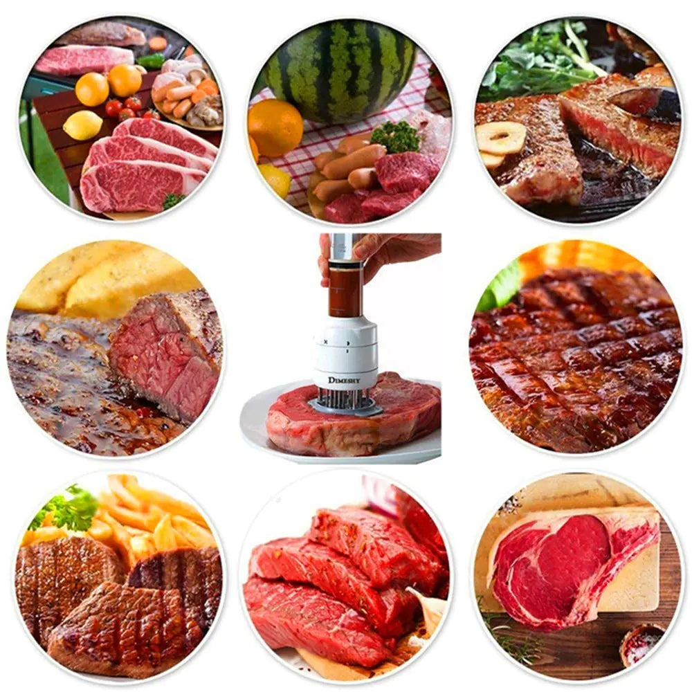 Innovatieve marinade injector voor sappige steaks, kip en varkensvlees