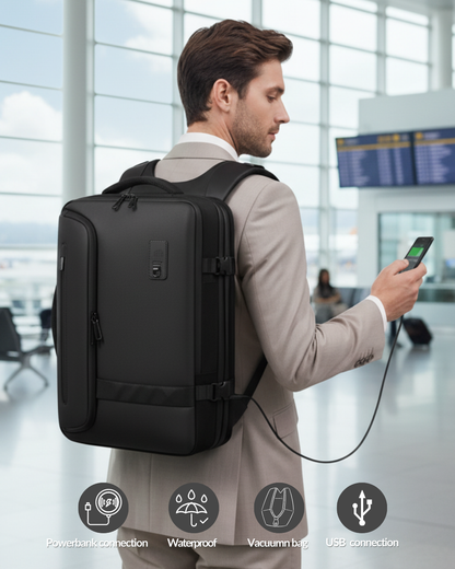 Multi-purpose expandable backpack with vacuum storage compartment - Ideaboa