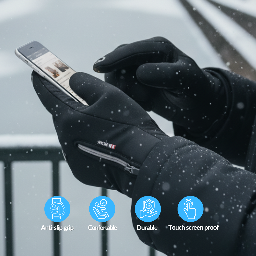 Touch Screen Leather Velvet Gloves - Ideaboa