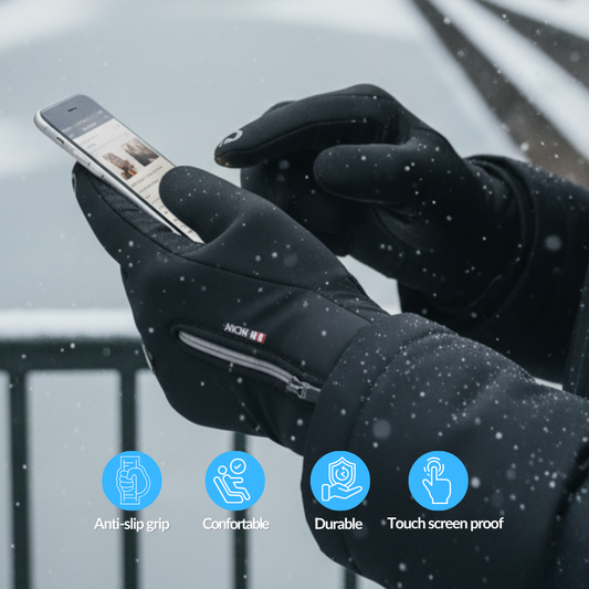 Touch Screen Leather Velvet Gloves - Ideaboa